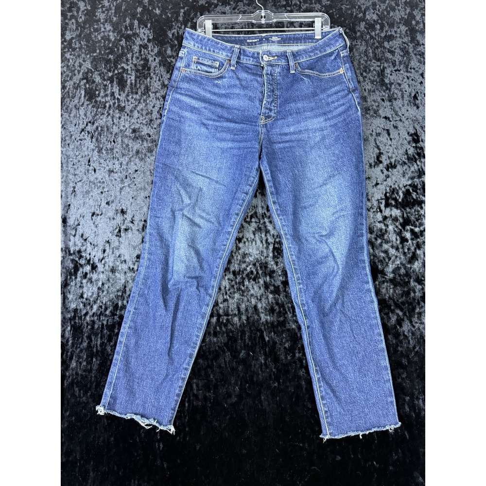2/$20 Old Navy OG High Rise Straight Secret-Smooth Pockets Jeans in Dark Blue
